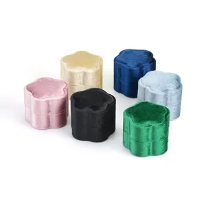 Hochwertige Samt Ringbox in Blumenform, elegante Schmuckverpackung fur Hochzeit Antrag.