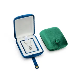 High-end velvet jewelry box portable travel necklace earring storage display organizer