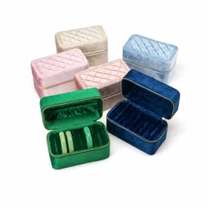 Samt Armreif Schmuck Aufbewahrungsbox tragbar große Kapazität Organizer Etui Display