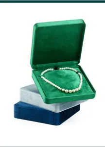 Samt Perlen Halskette Schmuckkästchen Aufbewahrung Verpackung für Ringe Armbänder Set