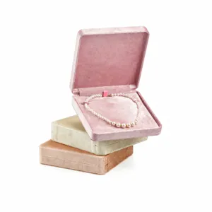 Samt Schmuckkästchen Set, Perlen Halskette Aufbewahrung Box für Ringe und Armbänder.