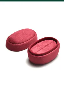 Rode fluwelen ringdoos ovale sieradendoos verlovingsring opbergdoos geschenkdoos