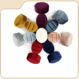 Samt Ringbox Ovale Schmuck Aufbewahrung Organizer Etui Für Ringe Ohrstecker Display Halter Tragbare Geschenkbox