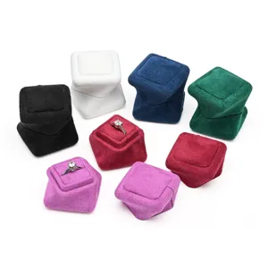 Velvet Ring Box Mini Portable Jewelry Gift Box Multi-Color Velvet Ring Display Box