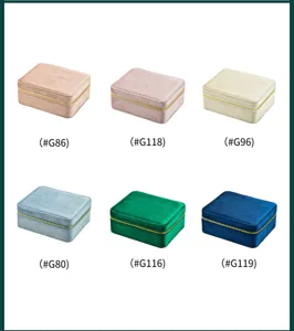 Scatola porta gioielli in velluto multicolore custodia portatile organizzatore dettaglio