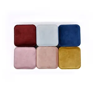 Velvet ring boxes jewelry display storage box set with six assorted colors square cases