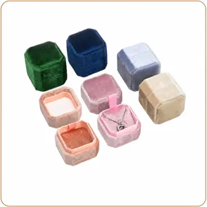 High End Velvet Octagonal Necklace Box Luxury Jewelry Packaging Storage Box Ring Display Case Gift Box