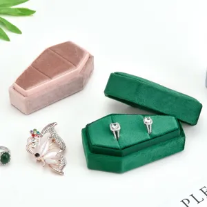 Velvet Halloween coffin ring box jewelry storage box necklace ear stud packaging box
