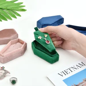 Halloween velvet coffin jewelry box necklace ring storage gift box multi-color display