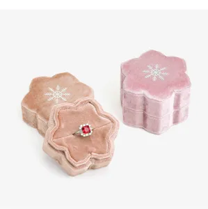 Samt Schneeflocke Ringbox für Schmuckaufbewahrung, elegante Ring Schachtel Behälter.