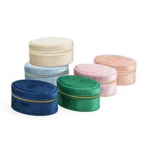 Portable Velvet Jewelry Box Travel Ring Earring Storage Organizer Case MultiColor