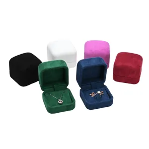 Samt Schmuckschatulle Ring Halskette Geschenk Aufbewahrung Organizer mehrfarbig Set Box