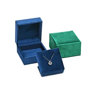 Samt Schmuckkästchen Quadratisch Scharnierdeckel Anhänger Ring Aufbewahrung Organizer Tragbare Samt Geschenkbox Für Damen Display