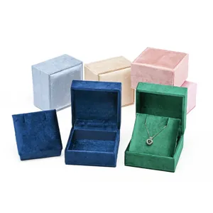 Mehrfarbige Samt Schmuckschatulle für Halskette Ring und Anhänger Geschenk Box Set