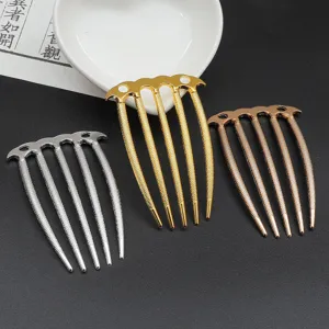 Vintage Neu-Chinesisch Legierung Haarnadel Fünf-Zahn Haargabel Retro Galvanisiert Fächerförmig Haarschmuck Für Damen