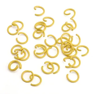 50 Stk. gelbe Metall-Spaltringe fuer DIY handgemachte Schmuckherstellung Verbinder Schluesselanh.