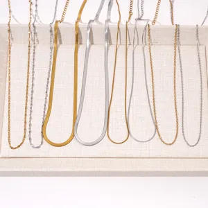Stainless Steel DIY Chain Necklace Components Lip Cross Snake Blade Chain For Jewelry Making Handmade Craft Braces Materials