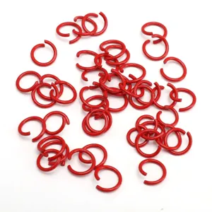 50 Stueck Rote Metall Offene Ringe DIY Handgemachte Schmuckherstellung Verbindung Zubehoer