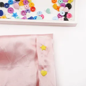 Boutons pression en résine colorés cœur étoile attaches pour couture bricolage diy