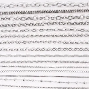 Catene per gioielli in acciaio inossidabile stili misti per bracciale collana DIY materiale