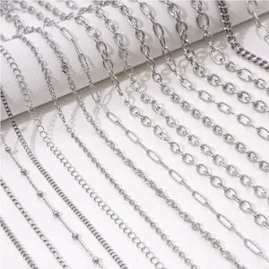Catene in acciaio inossidabile per creazione di gioielli fai da te collana lotto.