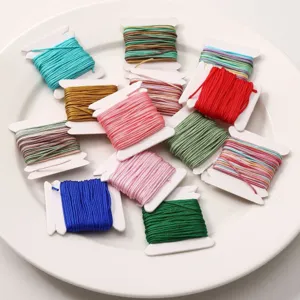 0.8mm nylon jade thread for DIY beading and weaving bracelets. Colorful cord spools set.