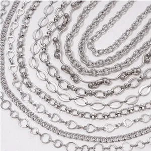 Set di catene in acciaio inossidabile per creazione di gioielli bracciali collane.