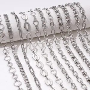 Catene in acciaio inossidabile per fai da te creazione gioielli, vari stili collana bracciale.