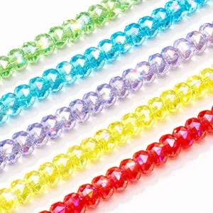 8x5mm faceted glass rondelle crystal beads colorful DIY jewelry making strands