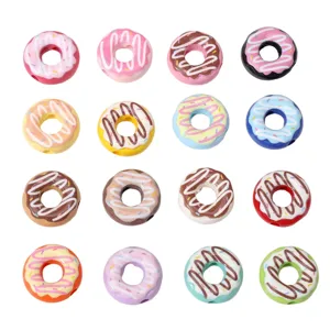 16mm acrylic donut loose beads colorful DIY bracelet phone charm jewelry accessories
