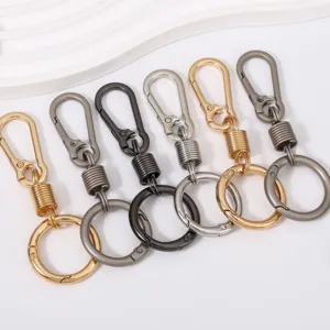Alloy Spring Keychain Buckle D-Ring Key Ring Hook DIY Accessories For Travel Bags Bag Anti-Theft Buckle Multi Color