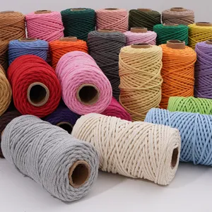 Cordón Trenzado de Color Sólido Poliéster Algodón Material de Artesanía Para DIY Hecho a Mano Llavero Suministros Decoración del Hogar Cuerda Decorativa