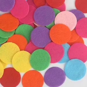 DIY colorful felt fabric circles pads for handmade crafts, bows, and hair accessories.
