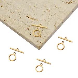 Gold 18K plated toggle clasps O ring T bar jewelry findings for DIY bracelet necklace making.