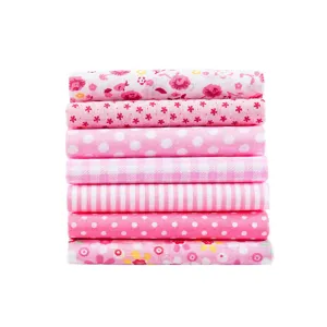 Cotton floral printed fabric bundle for DIY sewing, patchwork, and garment accessories.
