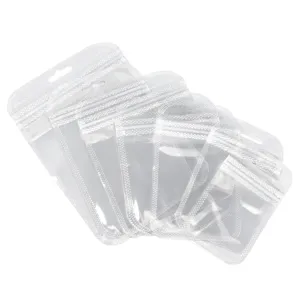 Transparent round-corner ziplock bags, clear plastic jewelry storage bags, multi-size set for DIY.