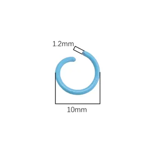 Blau lackierter Eisen-Biegering 10mm Durchmesser 1.2mm Stärke für DIY Schlüsselanhänger