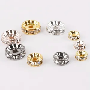 Perline distanziatrici in strass rondelle assortite per braccialetti e collane artigianali fai da te.