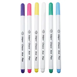 Pack de 6 bolígrafos marcadores de tela de colores solubles en agua para costura y bordado