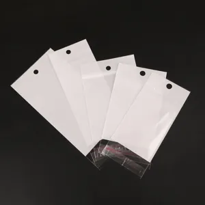 Witte OPP plastic hangtassen voor DIY sieraden, oorbellen, armbanden en kettingen.