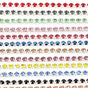 Colorful rhinestone chain crystal claw chain for DIY handmade jewelry necklace.
