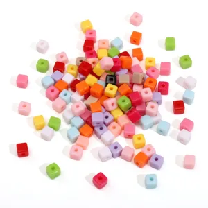 5mm Acrylic Cube Beads Colorful Loose Spacer Beads DIY Bracelet Jewelry Making Supplies