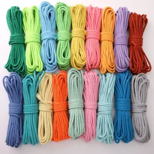 Multicolor Woven Cotton Macrame Cord Braided Rope For Handmade DIY Crafts Apparel Decorative Accessories Garment Material Ribbon