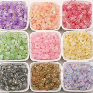 Süße Gläserne Osmanthus-Blütenanhänger Für Die Schmuckherstellung DIY Handgefertigte Florale Pendants Zubehör Für Halsketten Armbänder Ohrringe
