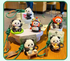 Süßer Sichuan Panda Schlüsselanhänger Anhänger mit kreativen kulturellen Elementen für Tasche.