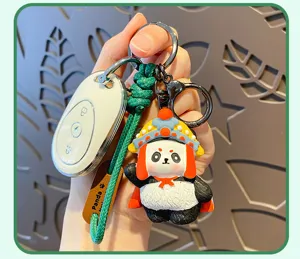 Niedlicher Sichuan Oper Panda Schlüsselanhänger, kreativer Taschenschmuck Geschenk.
