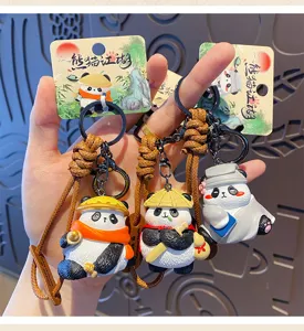 Cute Panda Jianghu Series Keychain Chinese Style Cartoon Doll Bag Pendant Gift Toy