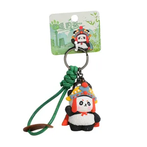 Süßer Sichuan Oper Panda Schlüsselanhänger Cartoon Rucksack Anhänger Schlüsselring