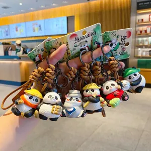 Cute panda keychain charm cartoon plush doll bag pendant for best friends and daily decoration