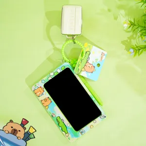 Portable LCD Writing Tablet For Kids Capybara Cartoon Erasable Doodle Board Keychain Pendant Mini Drawing Pad Children Gift